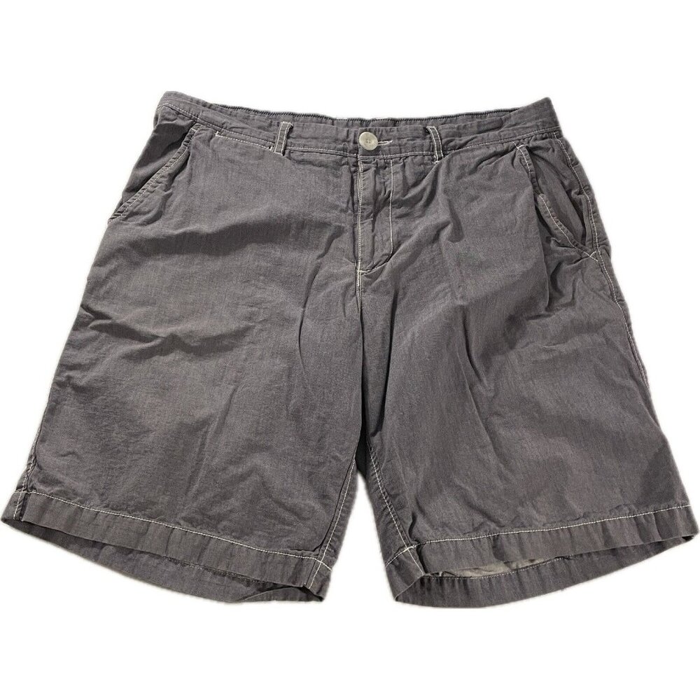 Johnnie O Chino Shorts Mens 33 Gray Golf Cotton Casual Flat Front West Coast